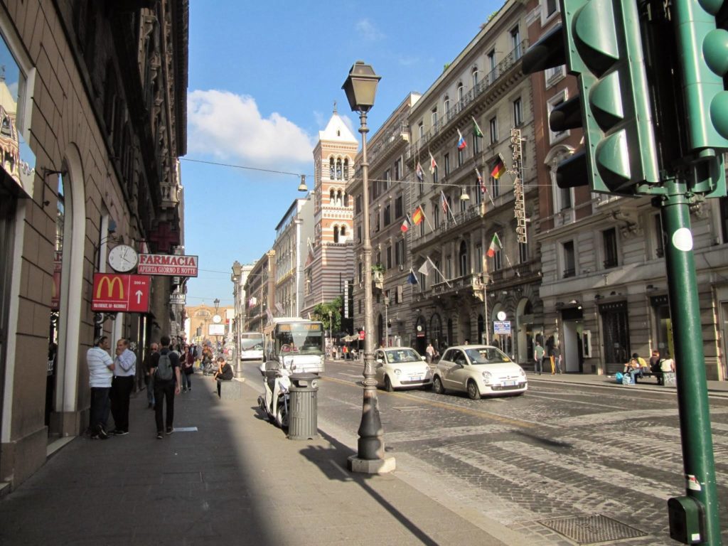 We don't have any photos of our hotel - this photo I believe was taken on Via Nazionale. I particularly liked the paved street.