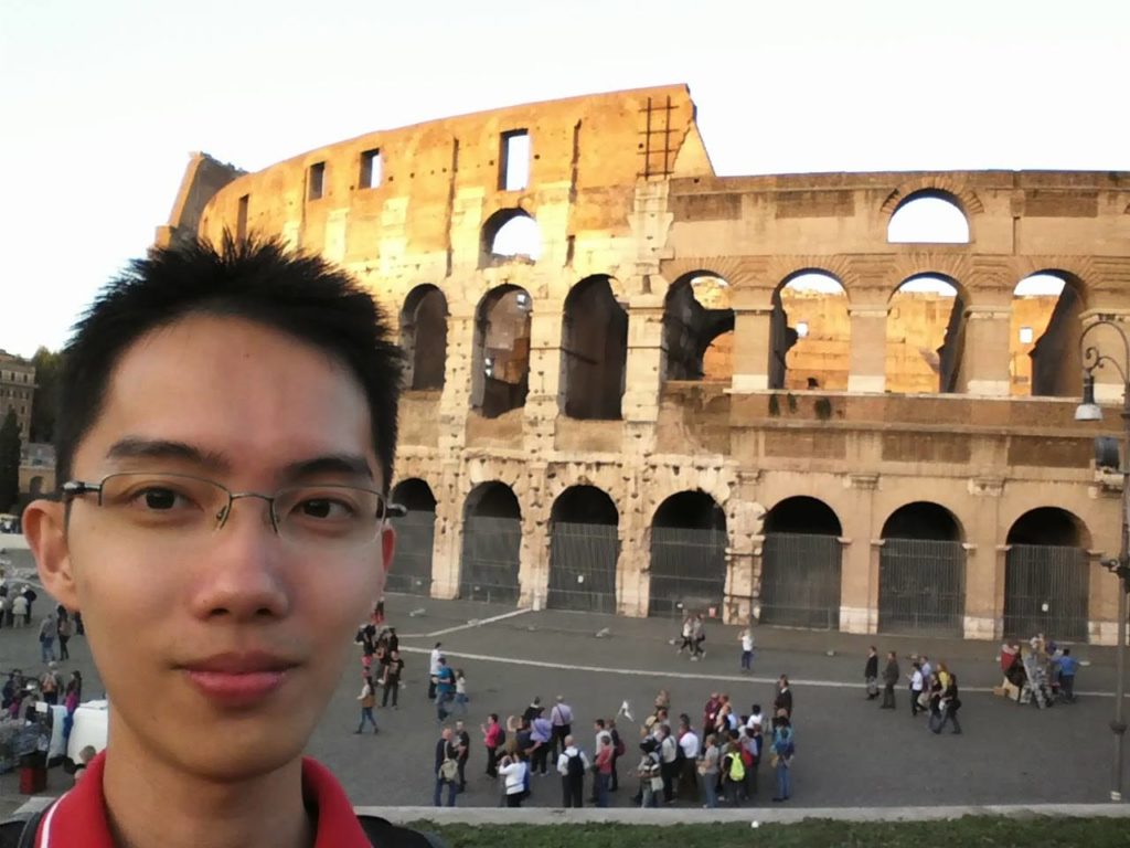 Selfie with the Colosseum.